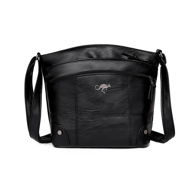 Umhängetasche mit mehreren Taschen aus weichem Leder