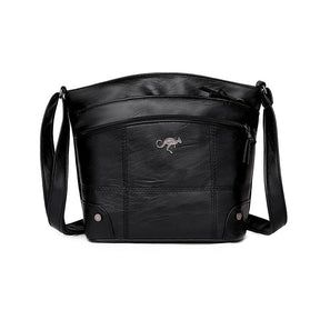 Umhängetasche mit mehreren Taschen aus weichem Leder