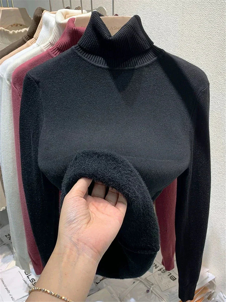 Gefütterter Rollkragenpullover