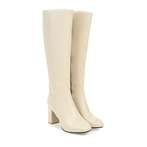 Kniehohe Stiefel mit hohem Absatz für Damen