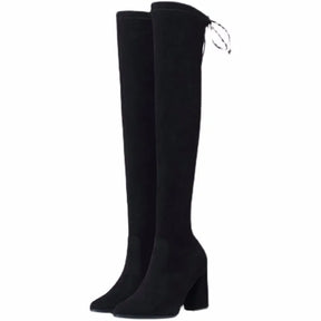 Damenstiefel mit Absatz, Overknee