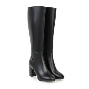 Kniehohe Stiefel mit hohem Absatz für Damen
