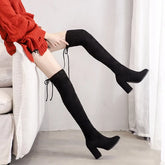 Damenstiefel mit Absatz, Overknee